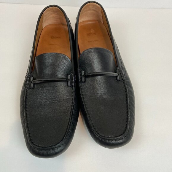 Hugo Boss Black Moccasins Driver  Loafers Soft Leather Sz 10 Like NEW main image 3